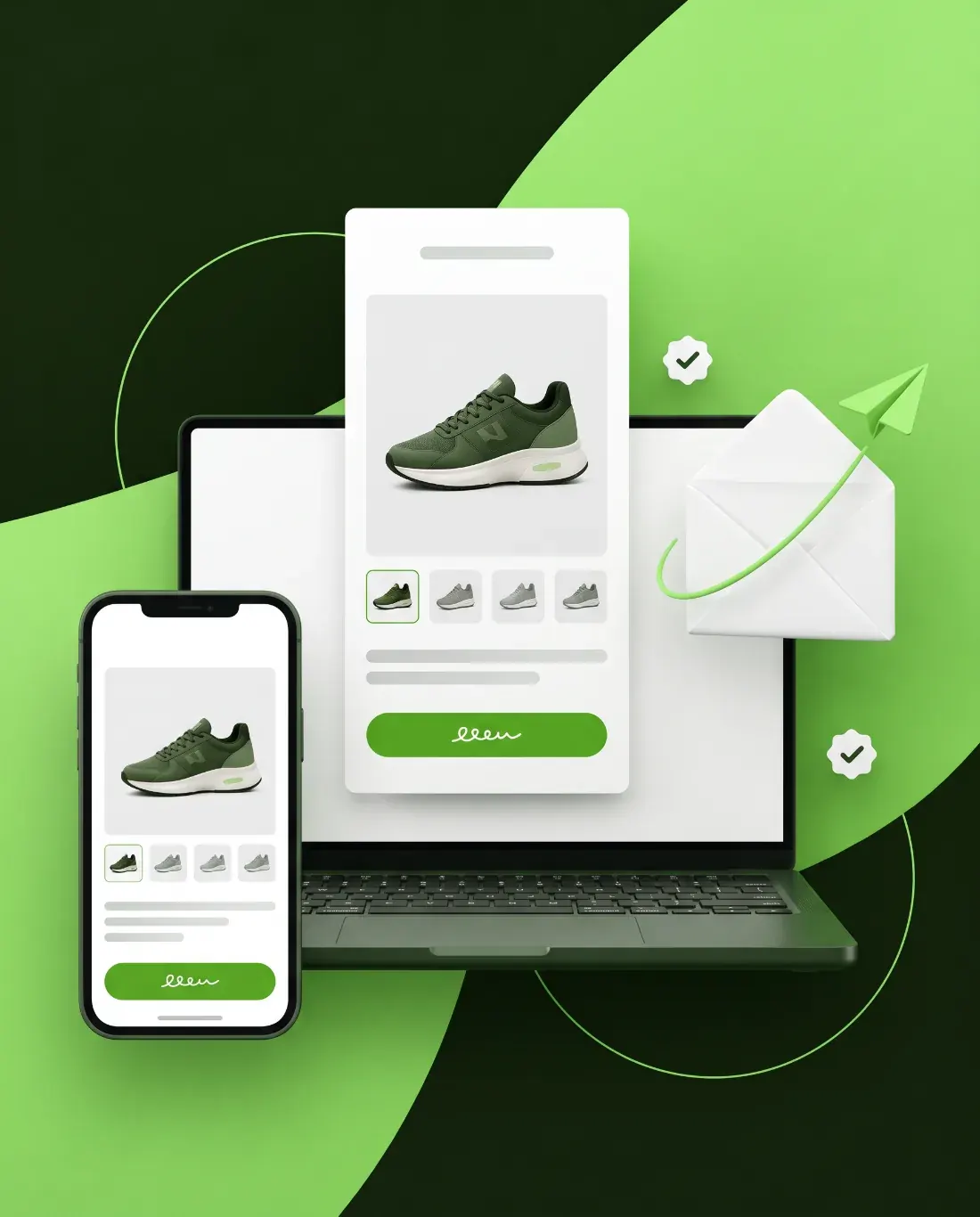 Illustration : newsletter sur ordinateur et mobile