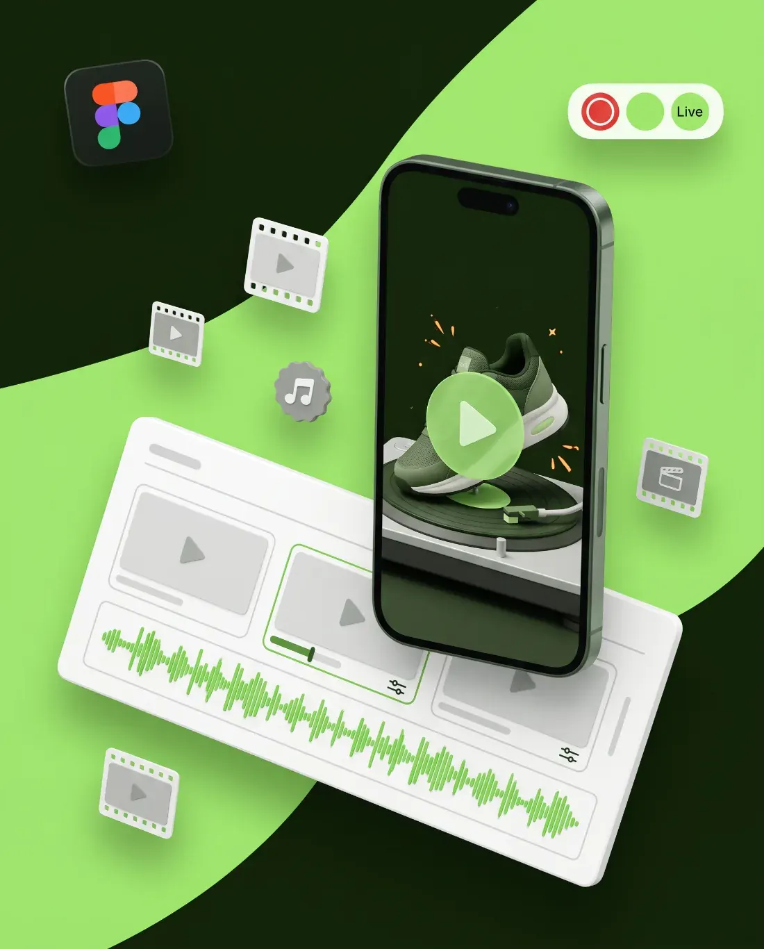 Illustration : vidéo promotionnelle verticale sur smartphone