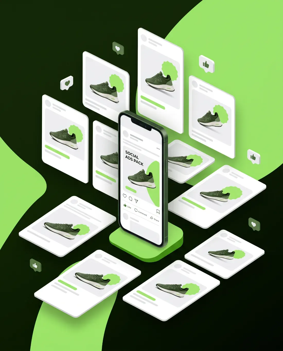 Illustration : visuels publicitaires pour réseaux sociaux